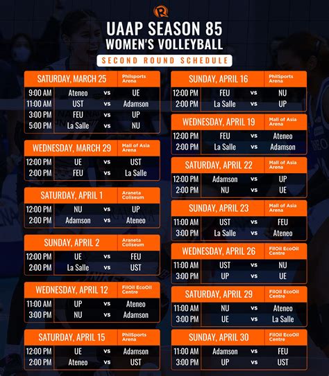 uaap season 86 men's volleyball schedule